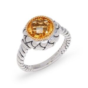 Effy Sterling Silver, Yellow Gold and Citrine Ring, size 7, NWT